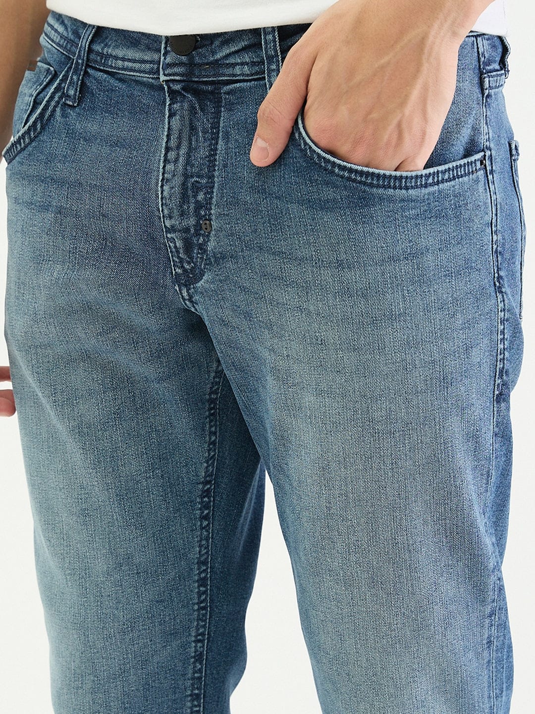 Antony Morato Men Tapered Fit Blue Solid Jeans