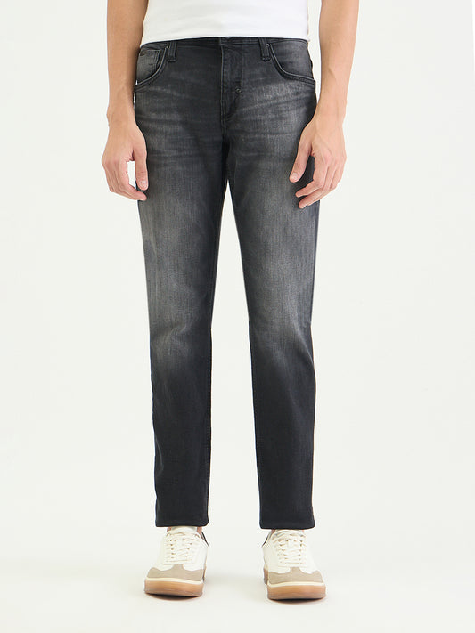 Antony Morato Men Tapered Fit Charcoal Black Solid Jeans