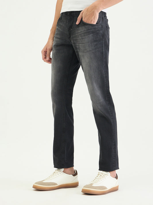Antony Morato Men Tapered Fit Charcoal Black Solid Jeans