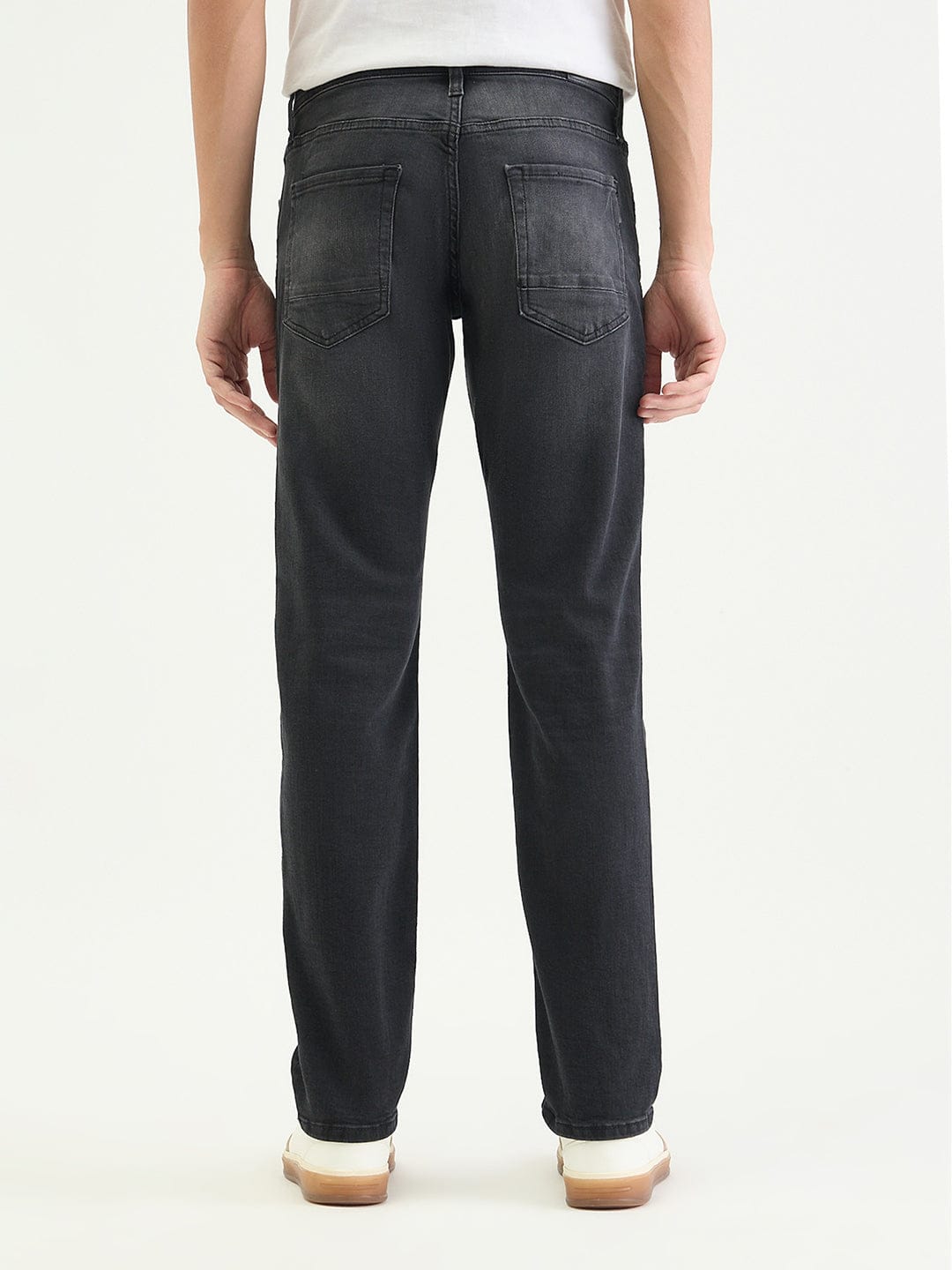 Antony Morato Men Tapered Fit Charcoal Black Solid Jeans