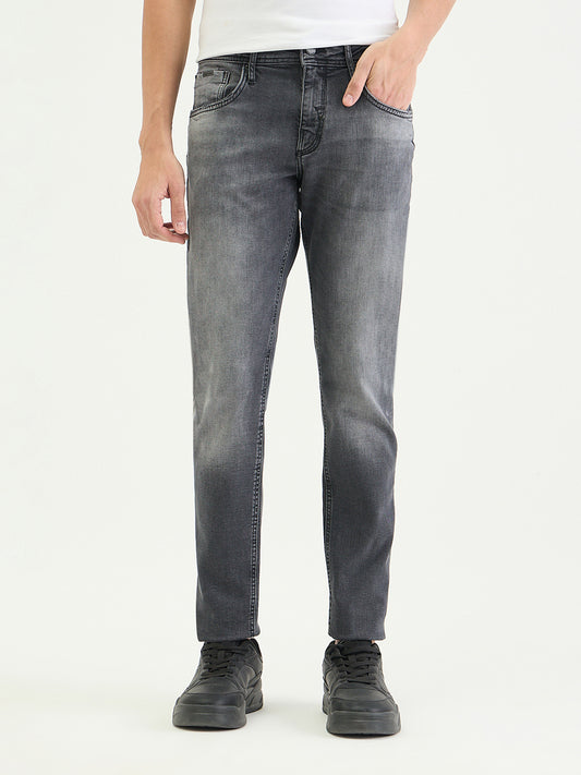 Antony Morato Men Tapered Fit Charcoal Grey Solid Jeans