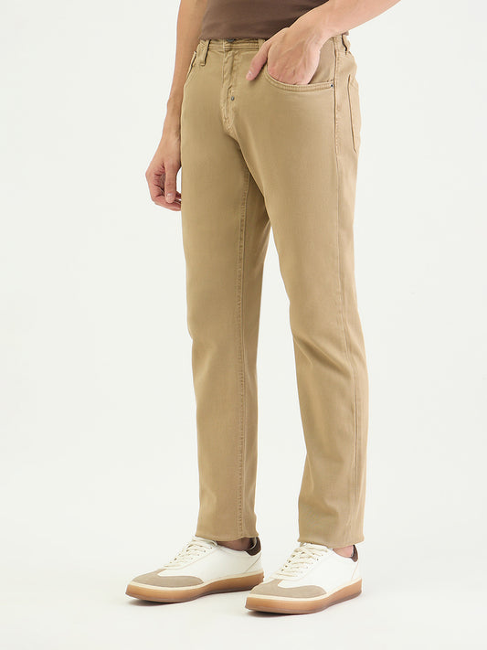 Antony Morato Men Tapered Fit Beige Solid Jeans