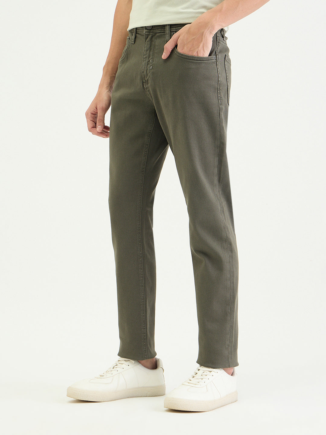 Antony Morato Men Tapered Fit Green Solid Jeans