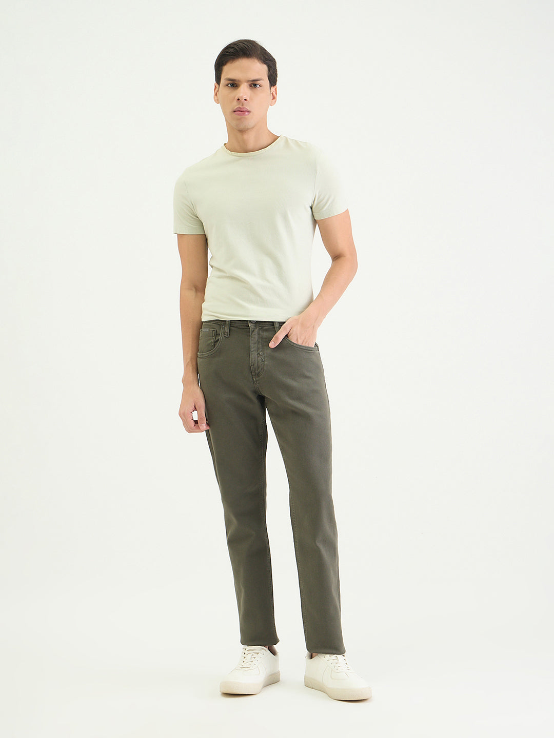 Antony Morato Men Tapered Fit Green Solid Jeans