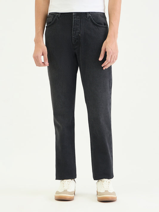 Antony Morato Men Straight Fit Black Solid Pure Cotton Jeans