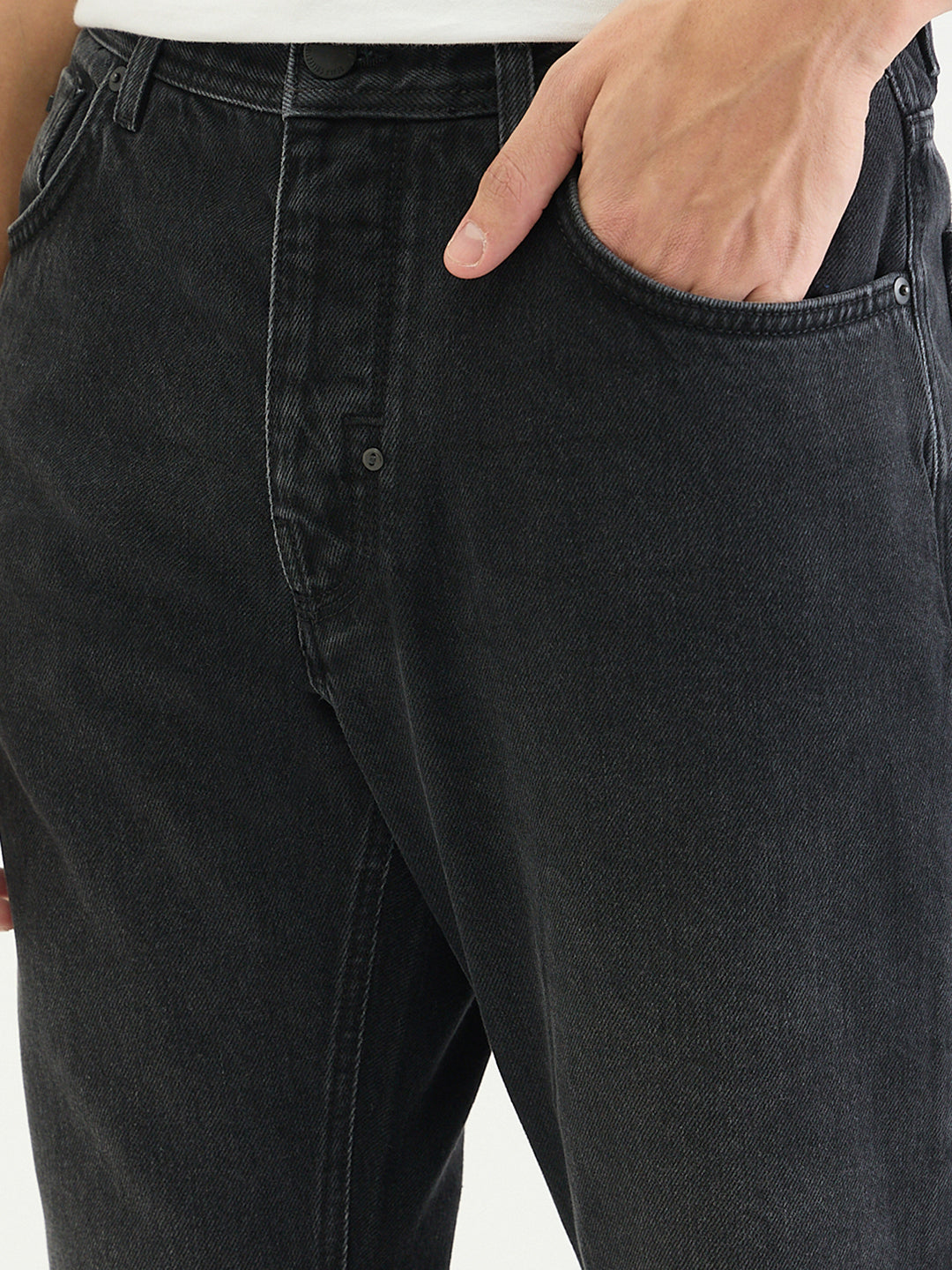 Antony Morato Men Straight Fit Black Solid Pure Cotton Jeans