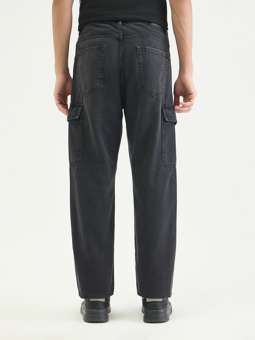 Antony Morato Men Straight Fit Black Solid Pure Cotton Jeans