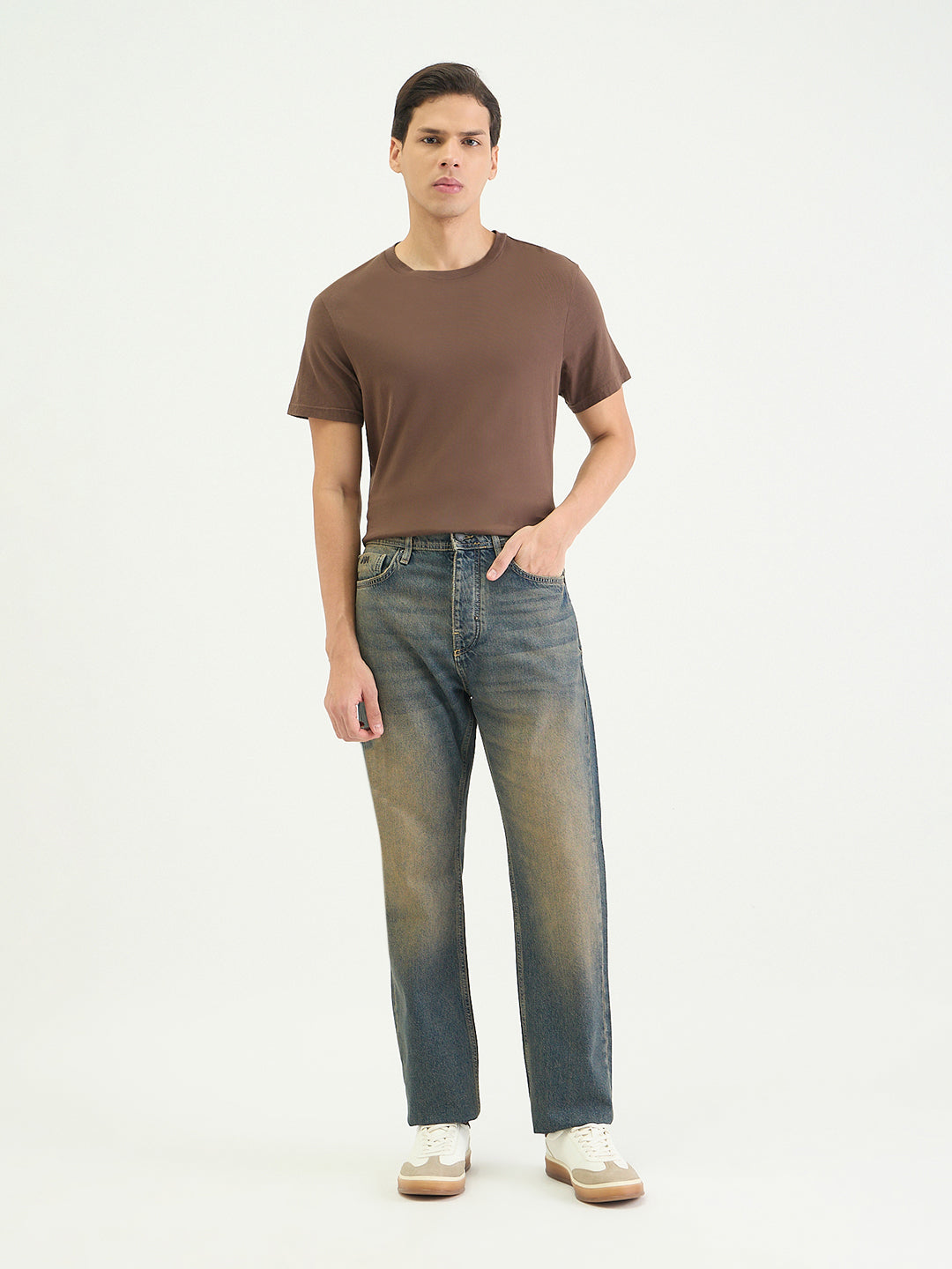 Antony Morato Men Straight Fit Blue Solid Pure Cotton Jeans