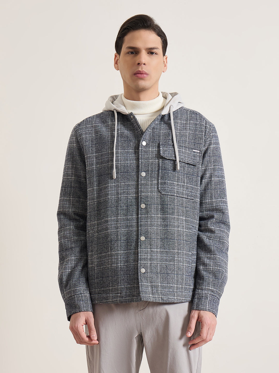 ANTONY MORATO Men Multicolor Checked Hooded Shirt
