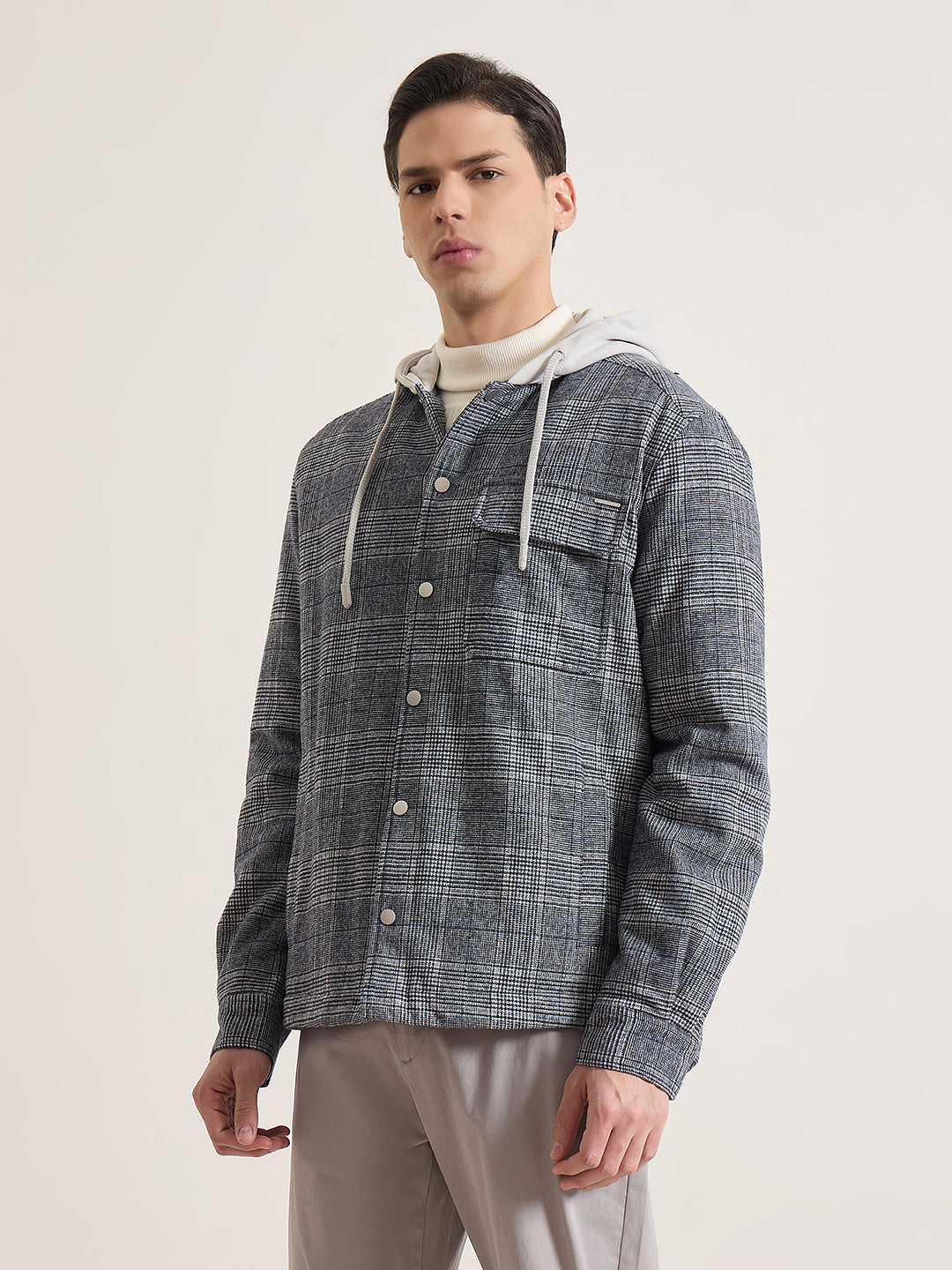 ANTONY MORATO Men Multicolor Checked Hooded Shirt