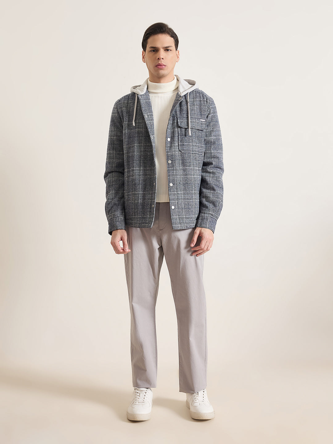 ANTONY MORATO Men Multicolor Checked Hooded Shirt