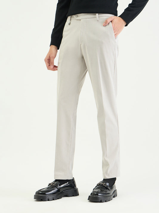 Antony Morato Men Slim Fit Off White Solid Trouser