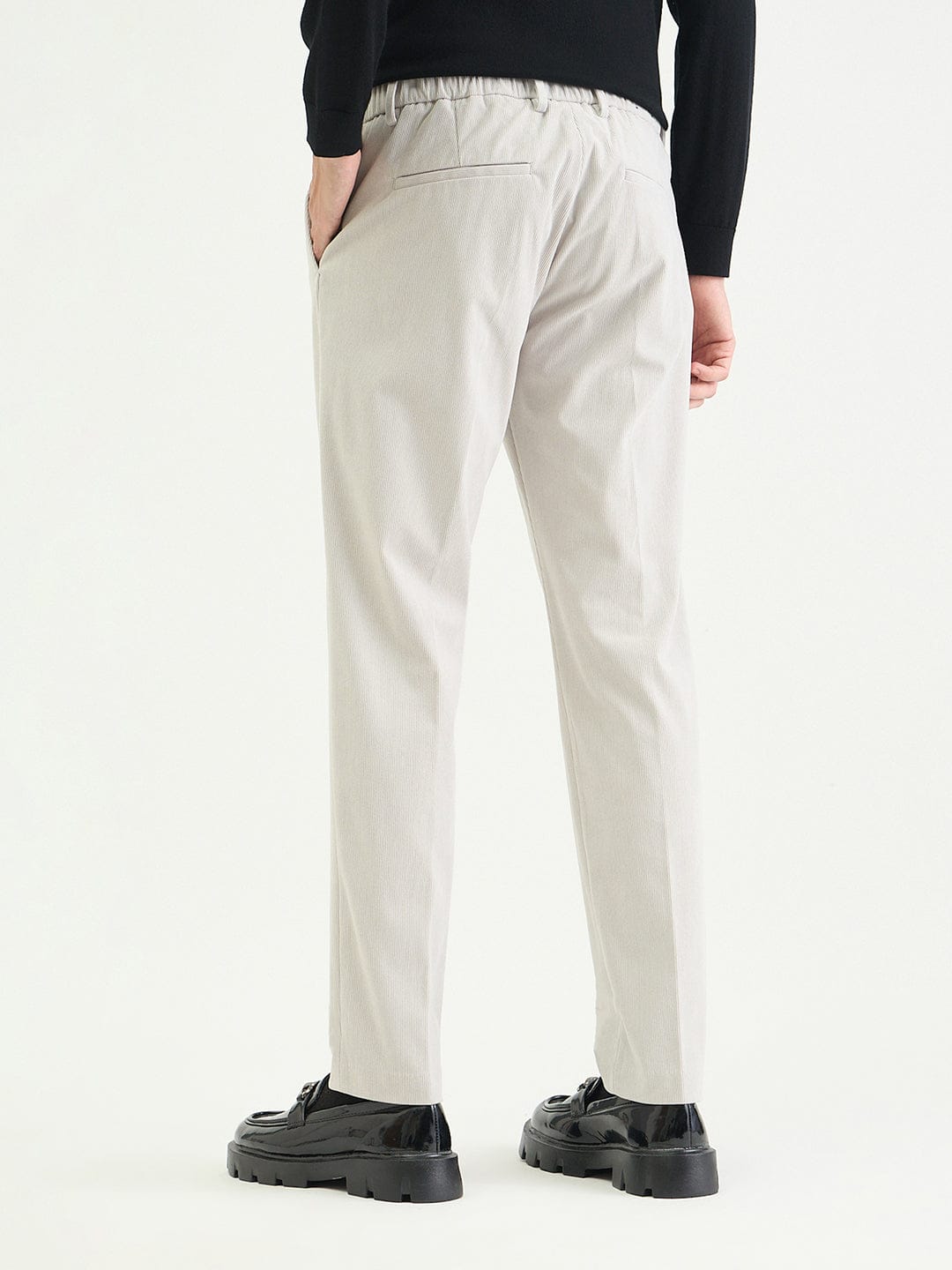 Antony Morato Men Slim Fit Off White Solid Trouser