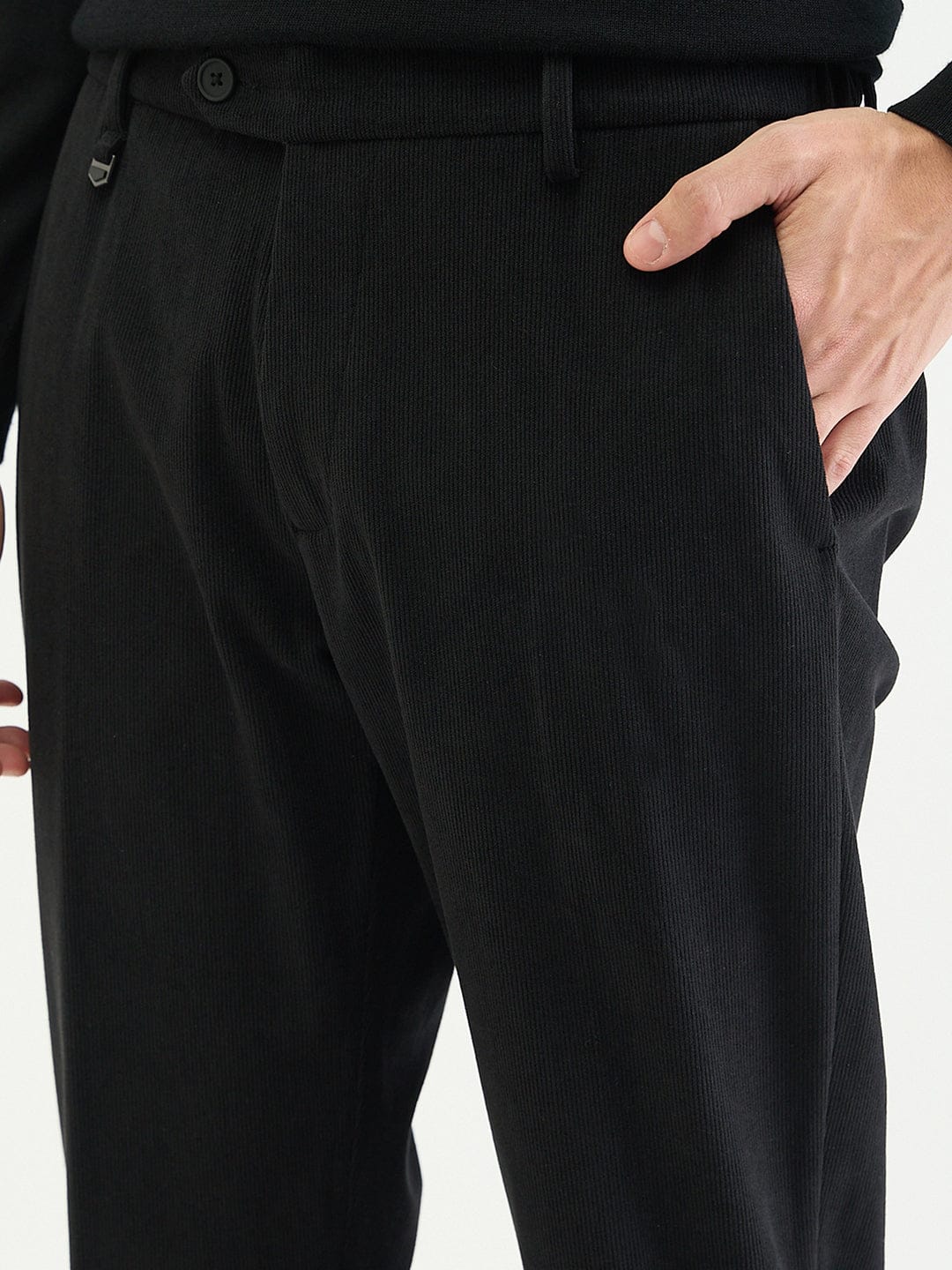 Antony Morato Men Slim Fit Black Solid Trouser
