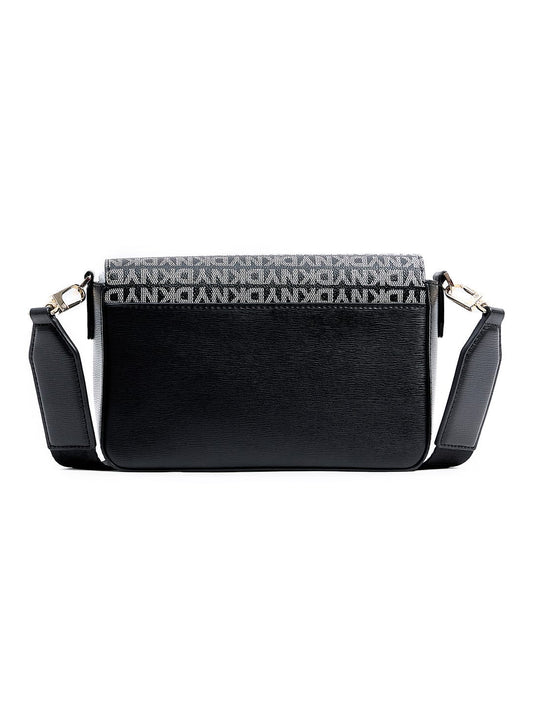 DKNY Women Black Logo Flap Cross Body Bag