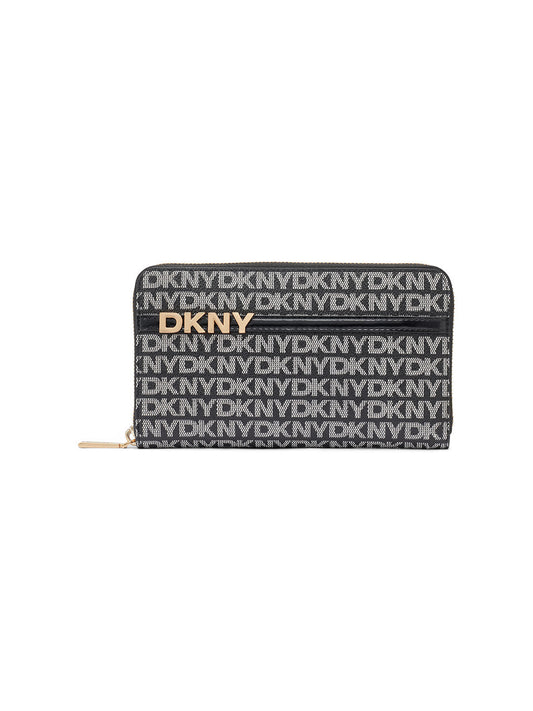 DKNY Womens Black Logo Woven Wallet