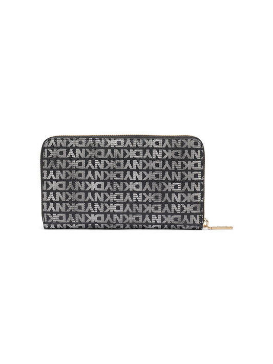 DKNY Womens Black Logo Woven Wallet