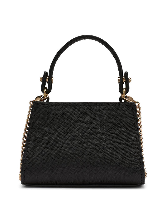 DKNY Womens Black Logo Woven Satchel bag