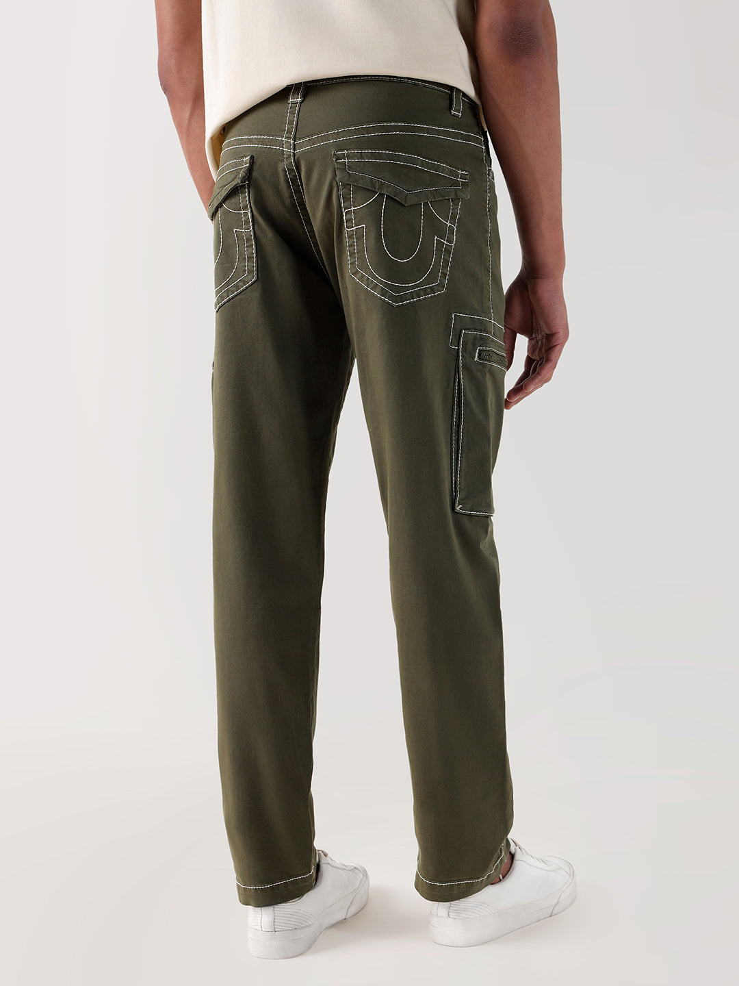 Shop TRUE RELIGION Men Green Relaxed Fit Cargo – Iconic India