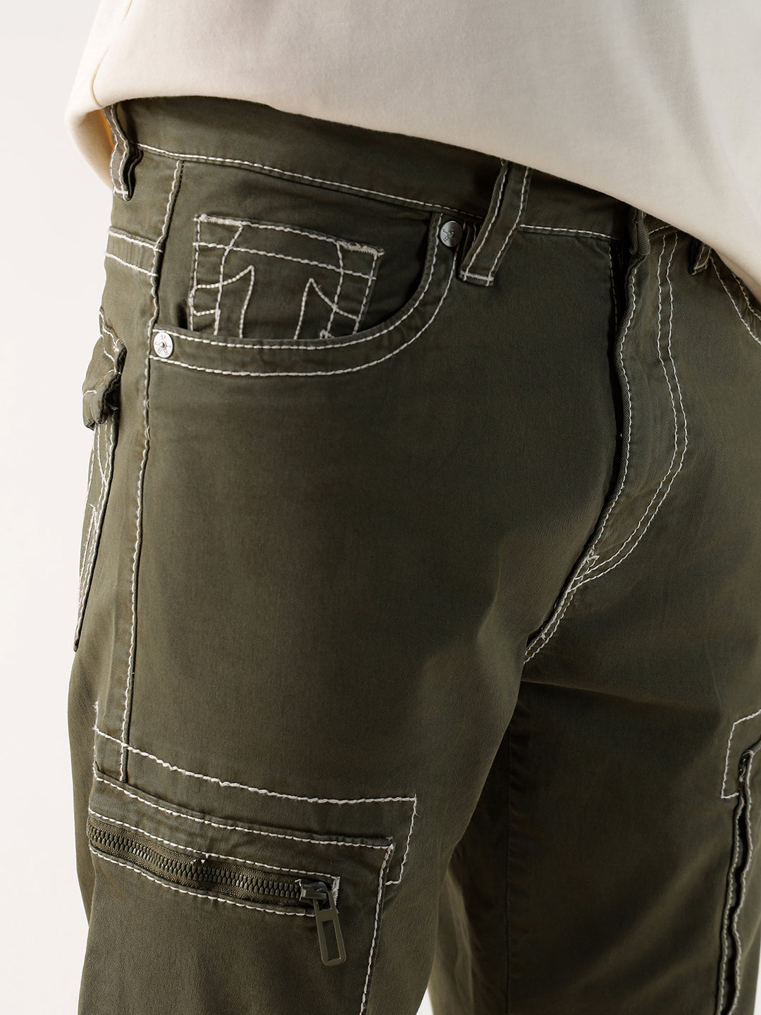 TRUE RELIGION Men Green Relaxed Fit Cargo