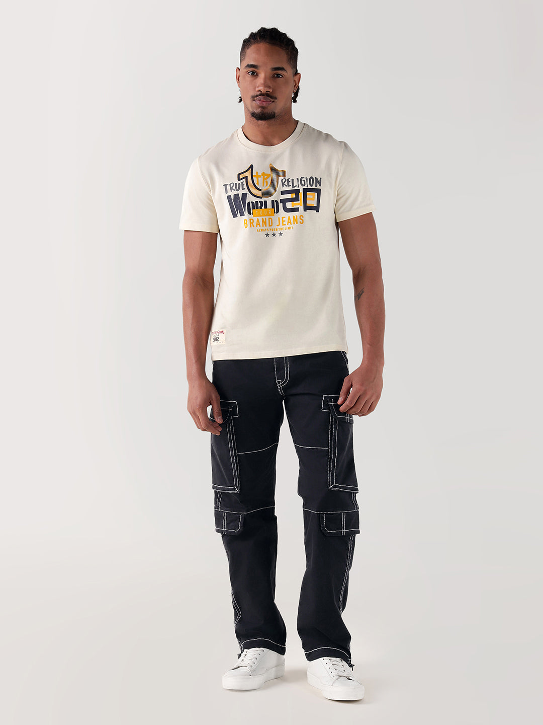 TRUE RELIGION Men Black Relaxed Fit Cargo