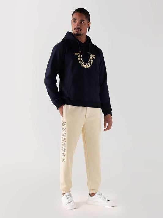 TRUE RELIGION Men Cream Embroidered Relaxed Fit Sweatpant