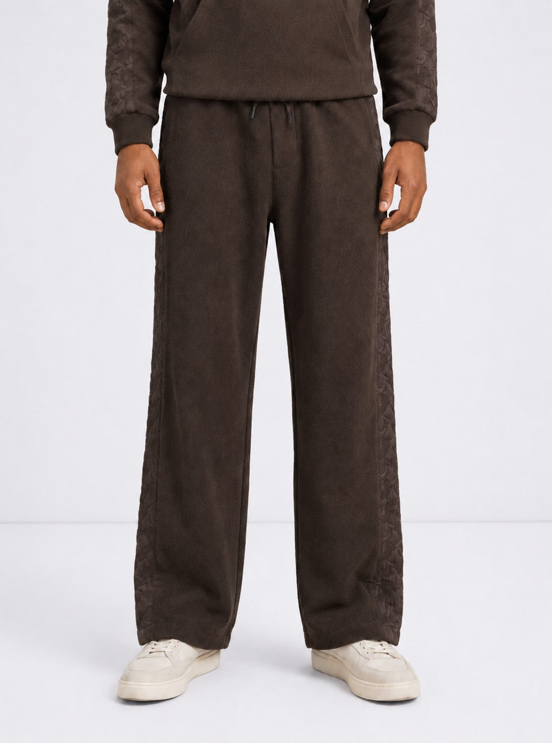 TRUE RELIGION Men Brown Quilting Relaxed Fit Sweatpant