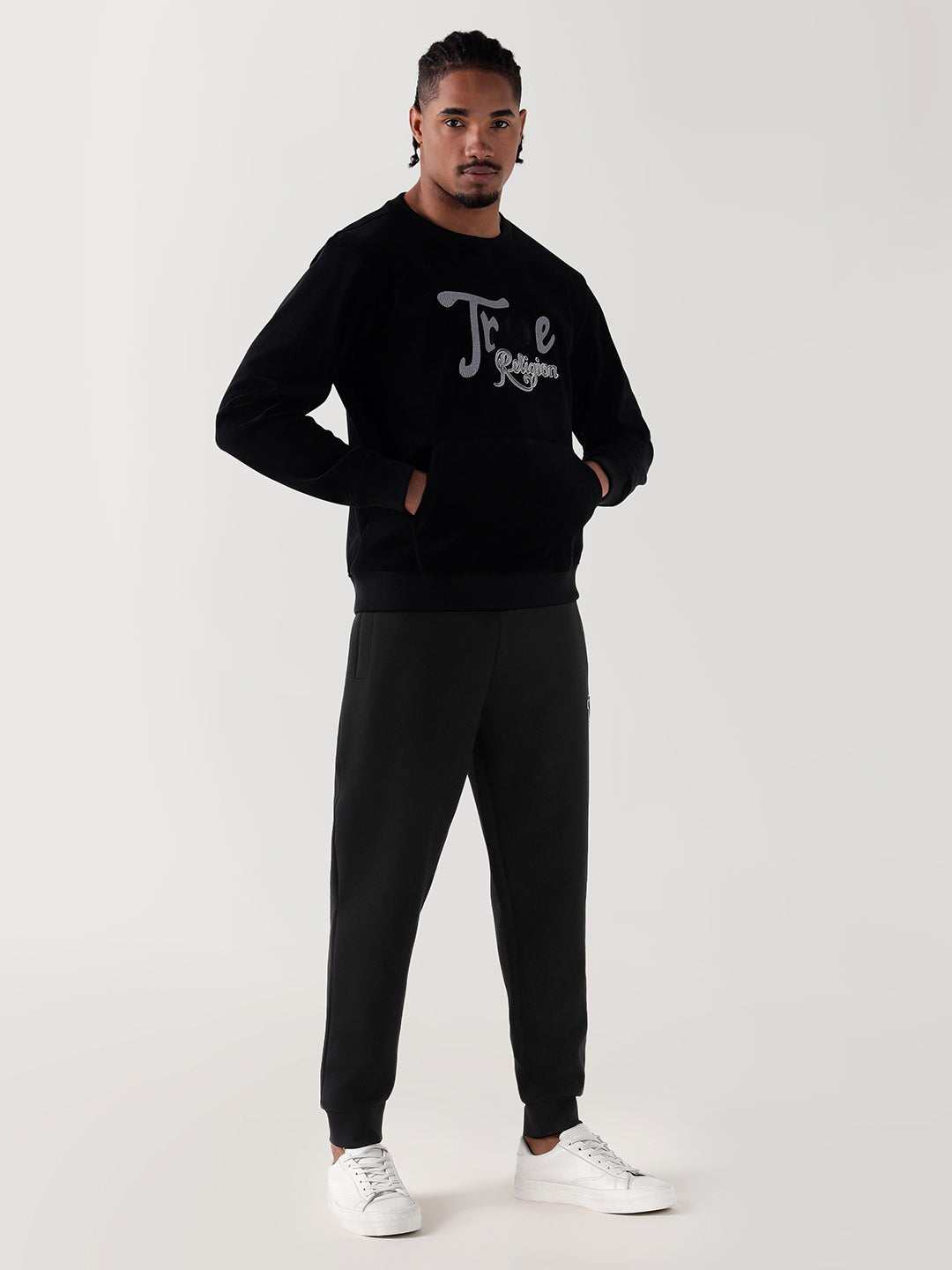 TRUE RELIGION Men Black Regular Fit Sweatpant