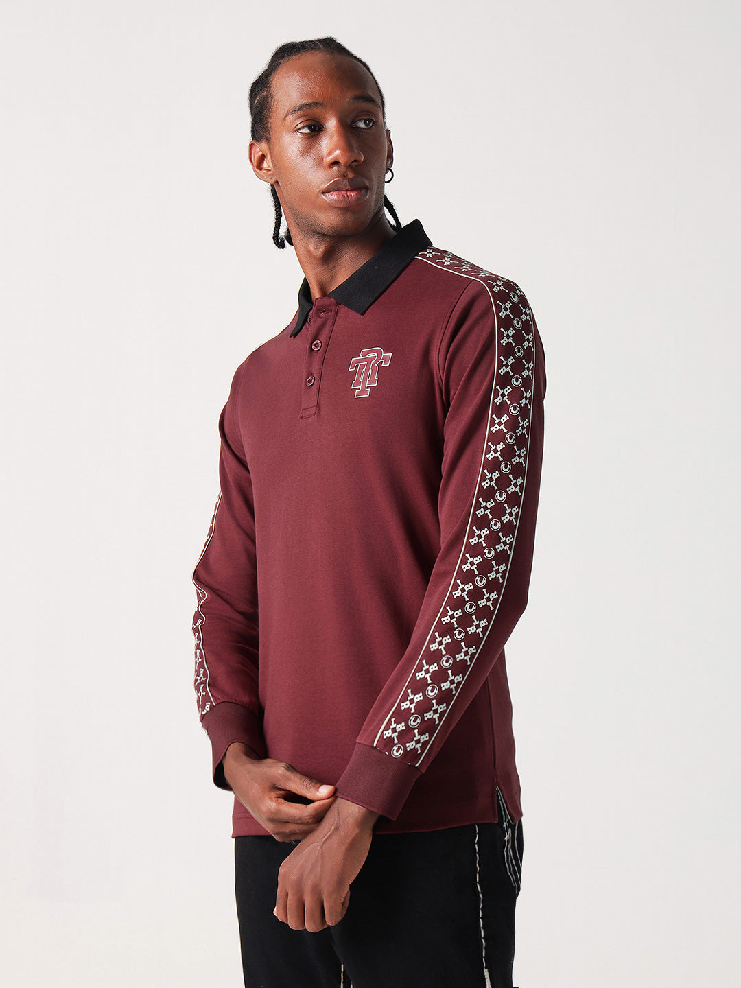 True Religion Men Red Solid Polo Tshirt