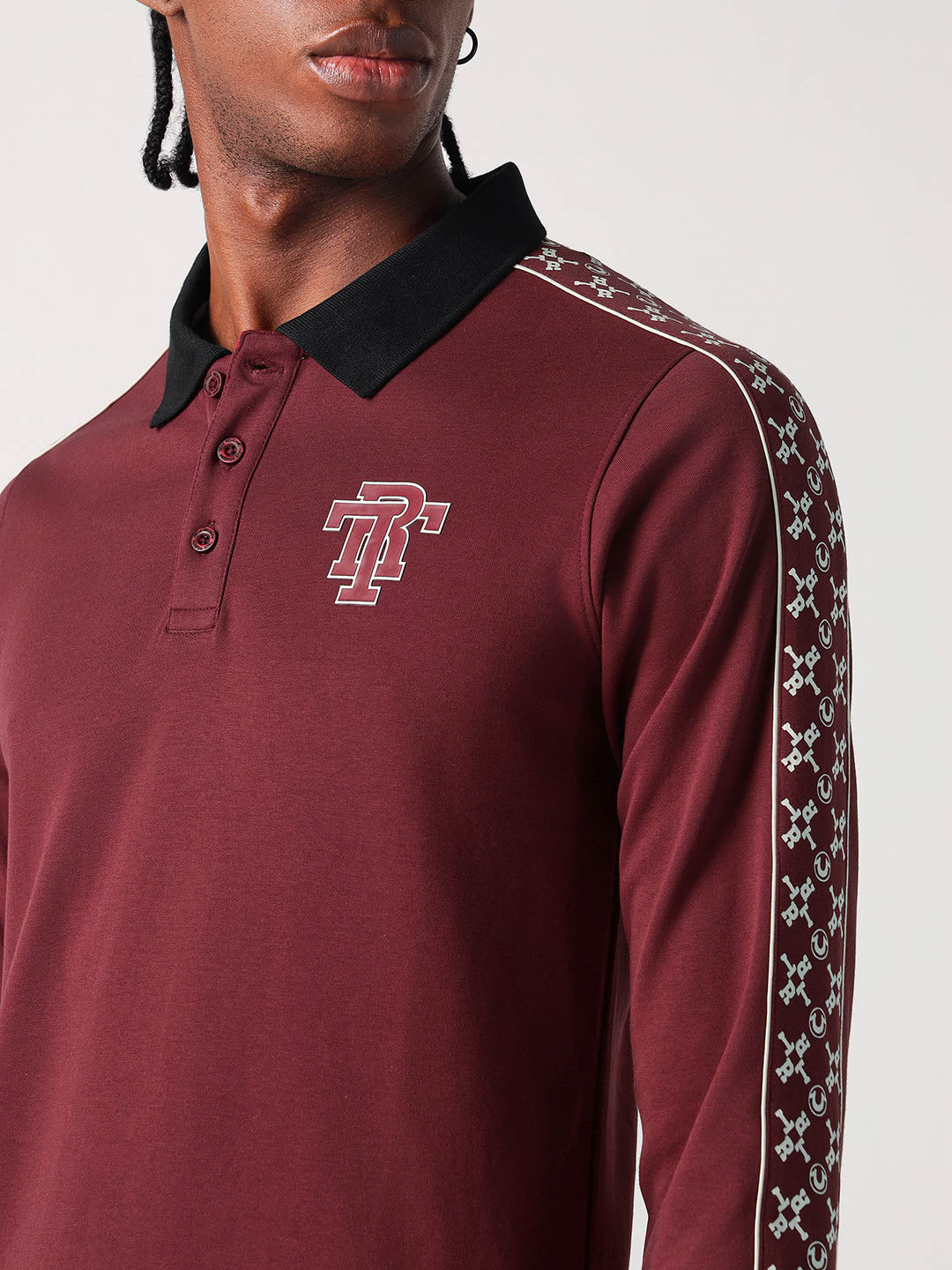 True Religion Men Red Solid Polo Tshirt