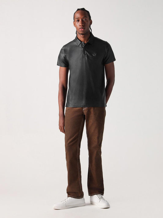 True Religion Men Black Solid Polo Tshirt