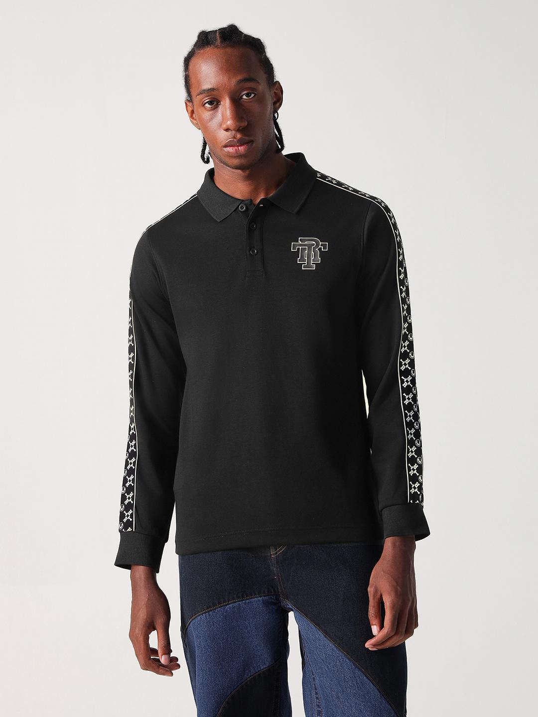 True Religion Men Black Solid Polo Tshirt