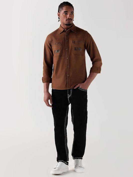 TRUE RELIGION Men Brown Regular Fit Shirt