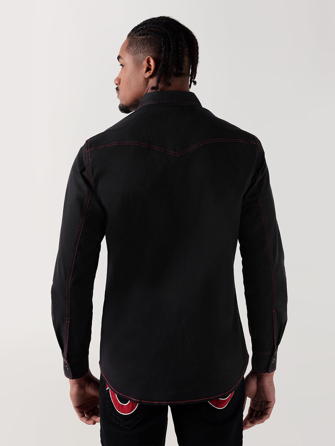 TRUE RELIGION Men Black Regular Fit Shirt