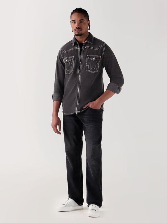 TRUE RELIGION Men Black Regular Fit Shirt