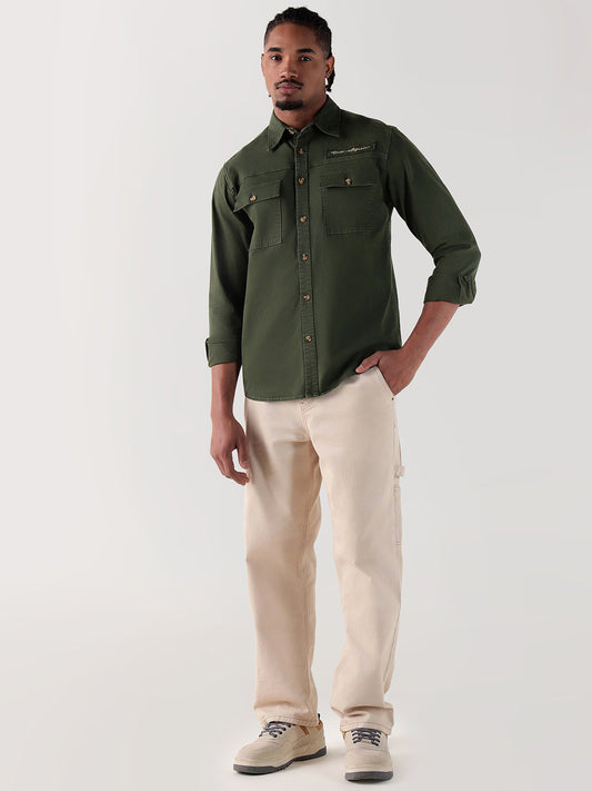 TRUE RELIGION Men Green Regular Fit Shirt