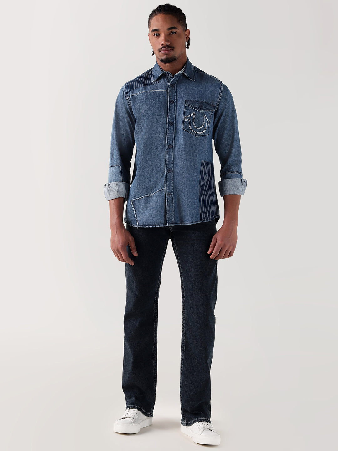 TRUE RELIGION Men Blue Regular Fit Shirt