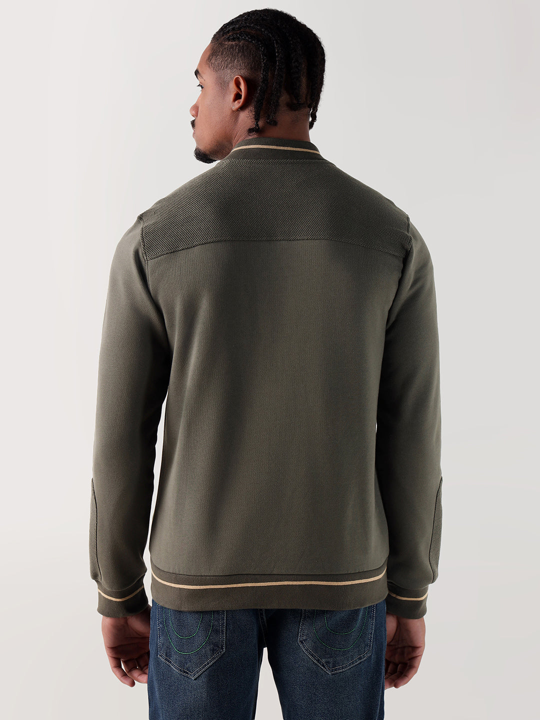 TRUE RELIGION Men Green Logo Regular Fit Sweatshirt