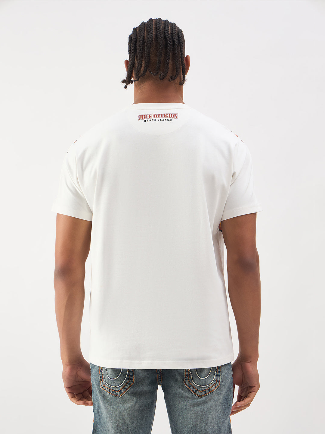 TRUE RELIGION Men White Graphic Print Relaxed Fit T Shirt