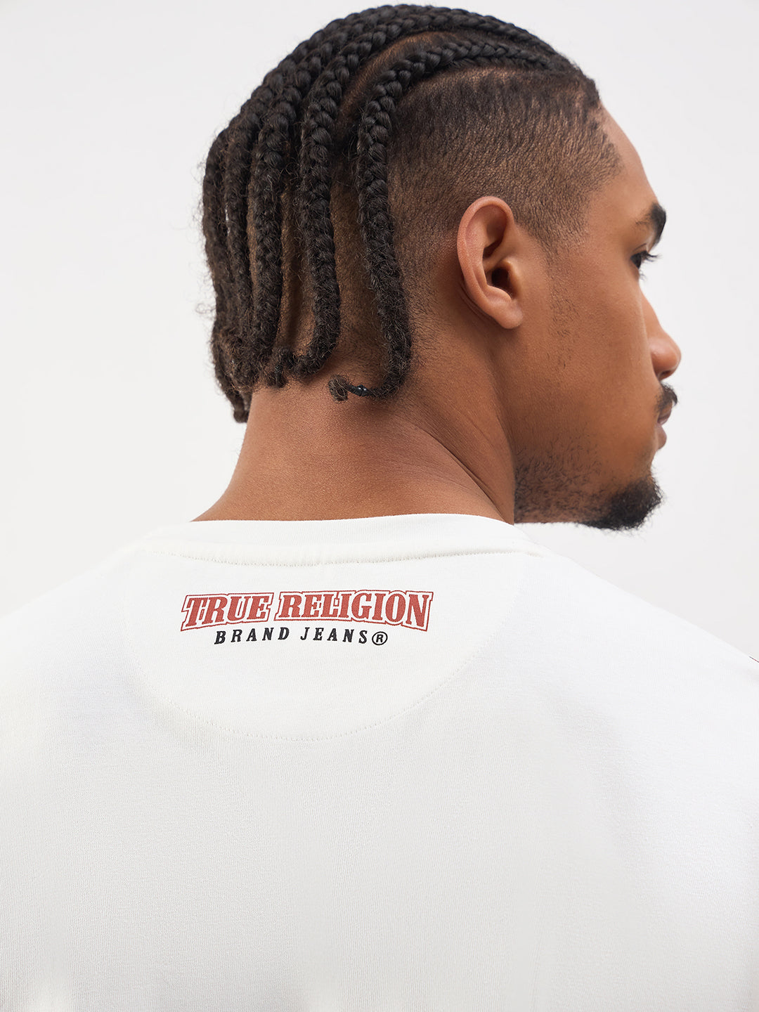 TRUE RELIGION Men White Graphic Print Relaxed Fit T Shirt