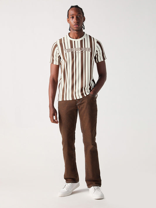 True Religion Men Multi Striped Round Neck Tshirt