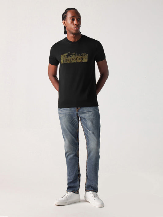 True Religion Men Black Solid Round Neck Tshirt