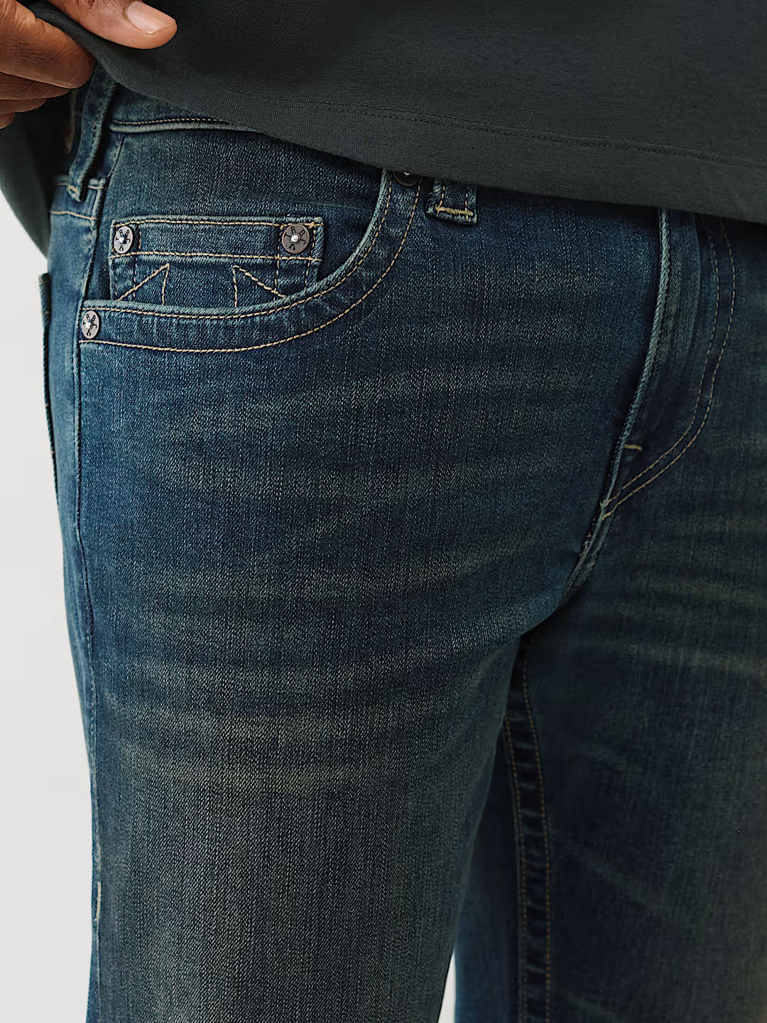 True Religion Men Blue Solid Skinny Fit SN Rocco Jeans