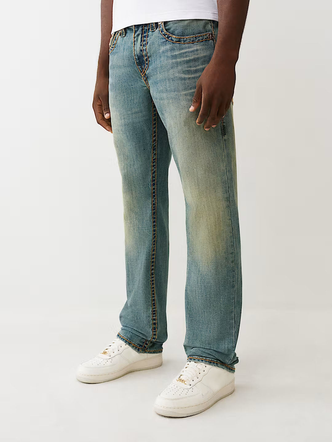 TRUE RELIGION Men Blue Super T Straight Fit Jeans