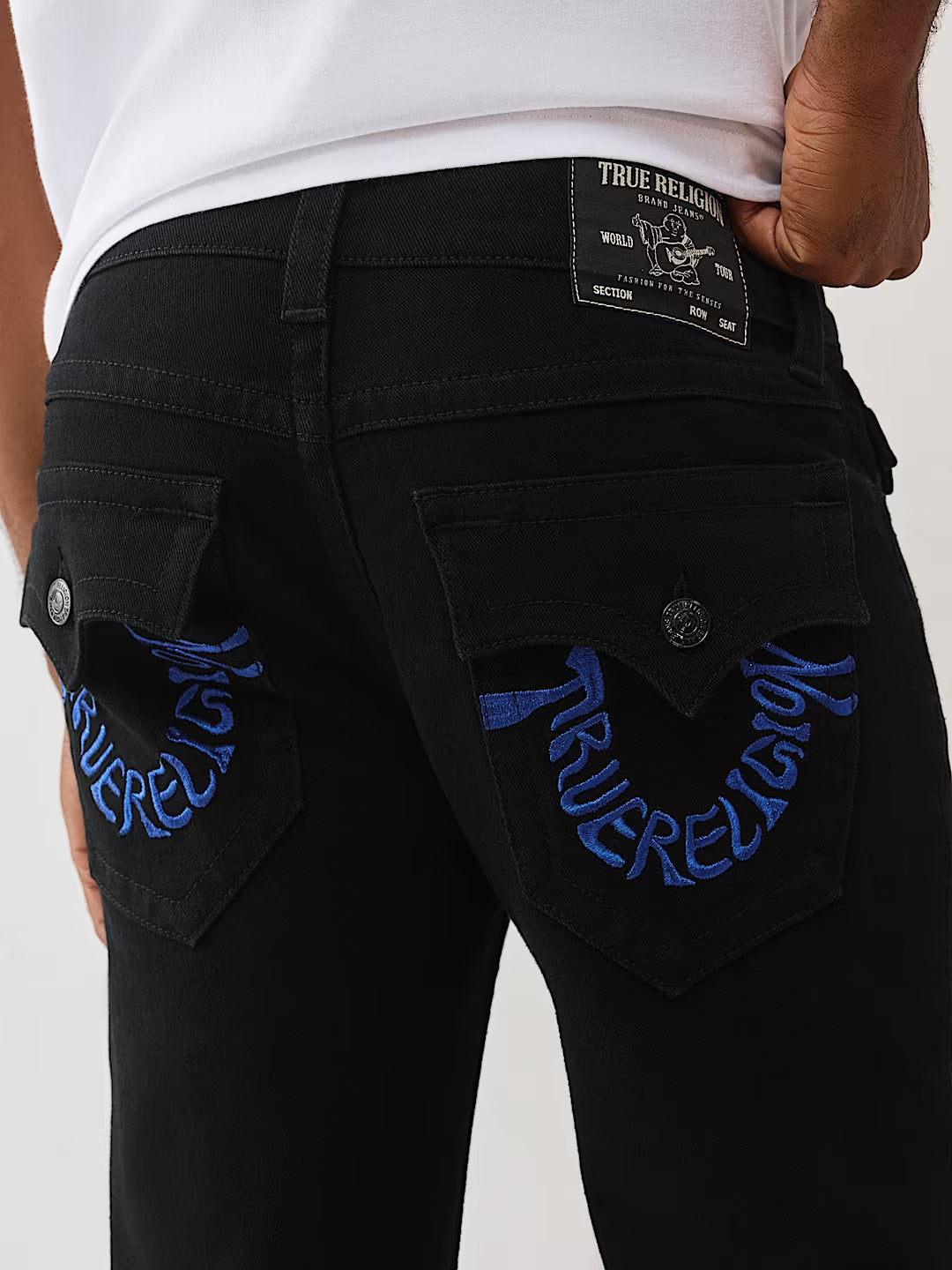 TRUE RELIGION Men Black Flap Billy SN Jeans