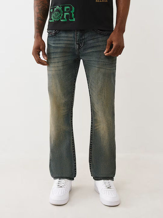 TRUE RELIGION Men Blue Ricky Big T Straight Fit Jeans