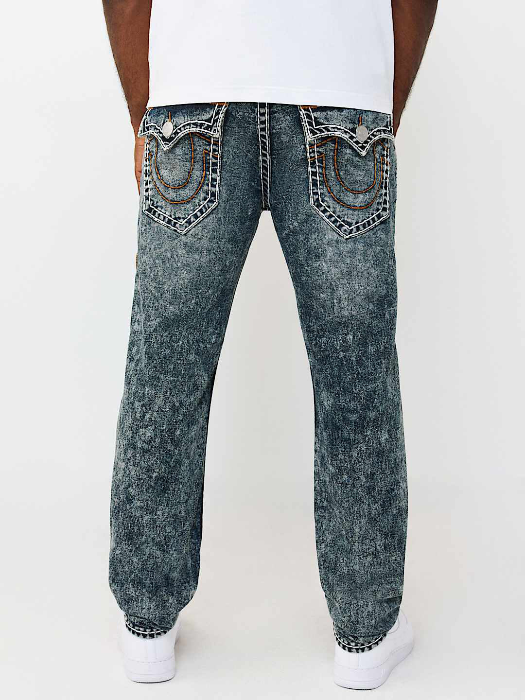 True Religion Men Blue Solid Skinny Fit Super T Rocco Jeans