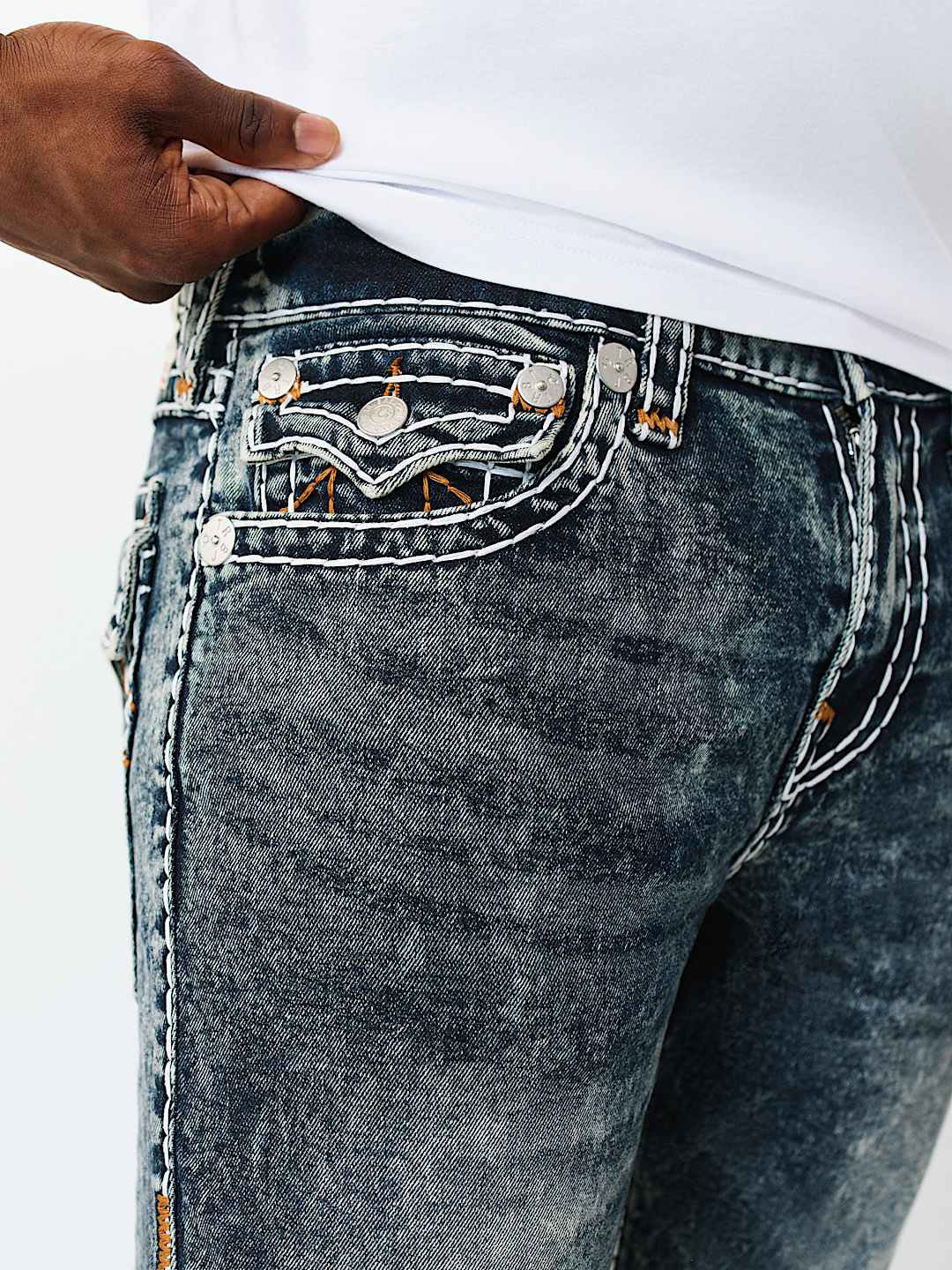 True Religion Men Blue Solid Skinny Fit Super T Rocco Jeans