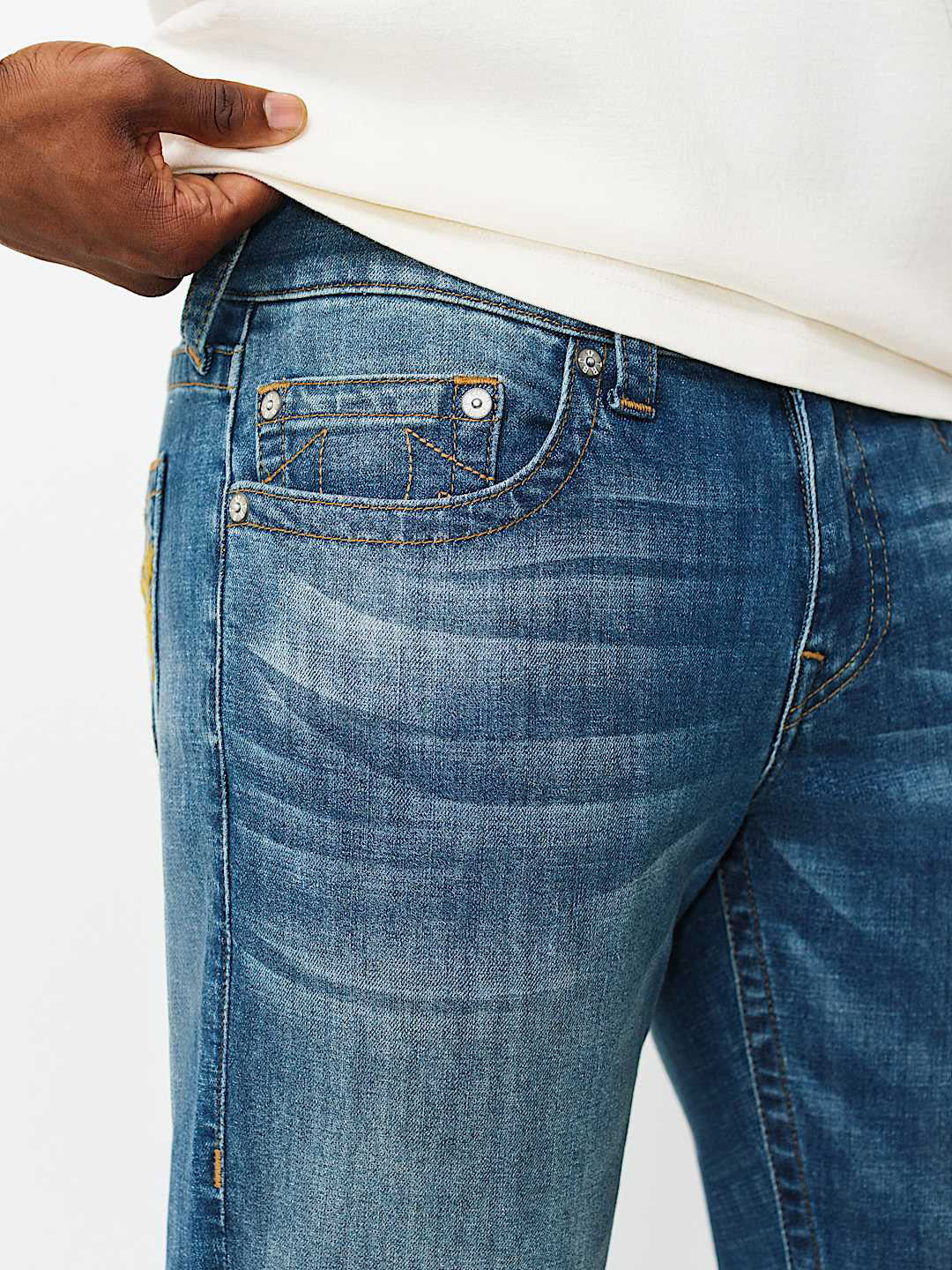 True Religion Blue Stretchable Ricky SN Solid Men Jeans