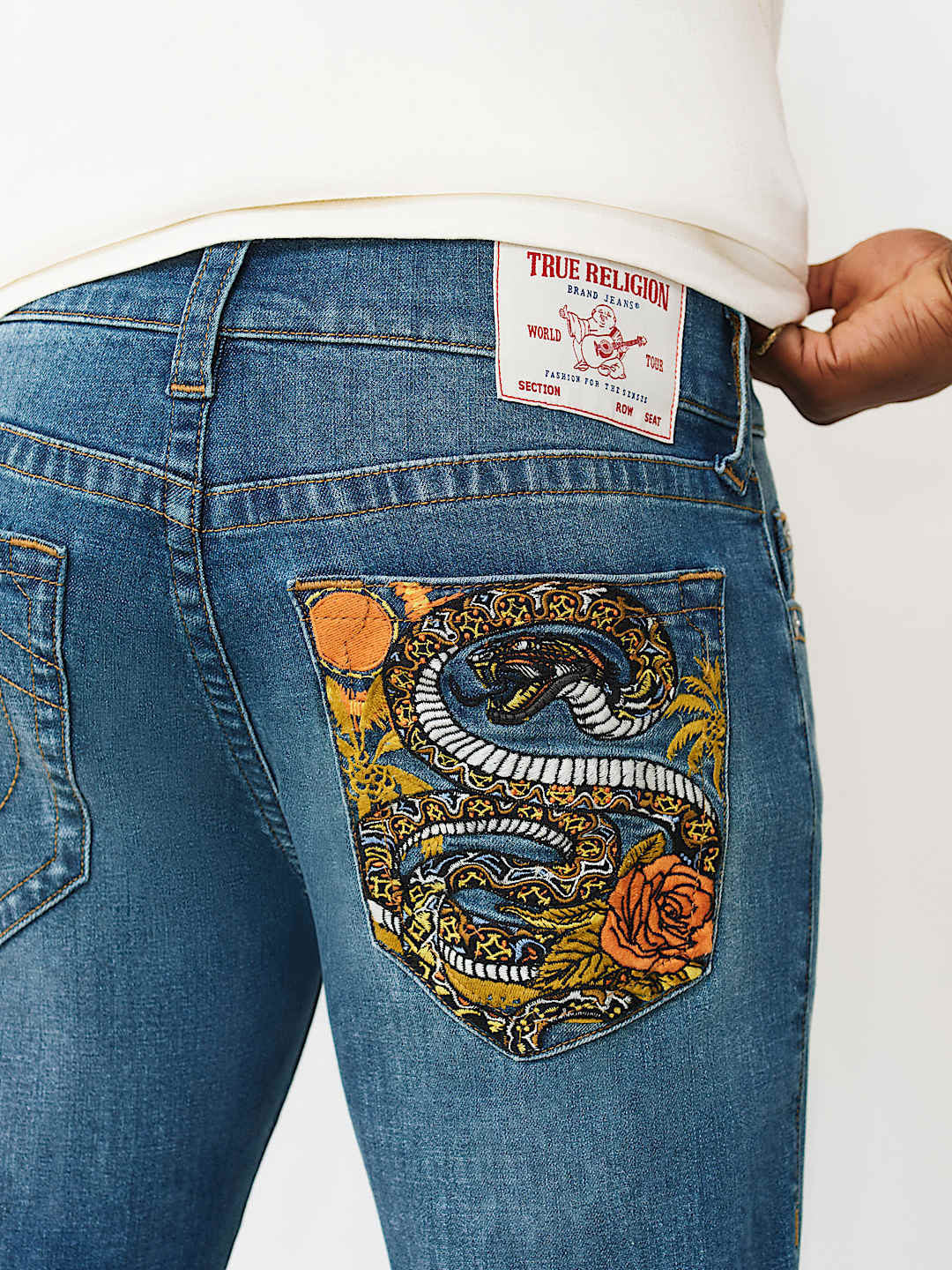 True Religion Blue Stretchable Ricky SN Solid Men Jeans